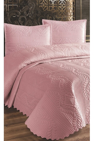 Jumbo Soft 3 Parça Çift Taraflı Pike Takımı Pudra