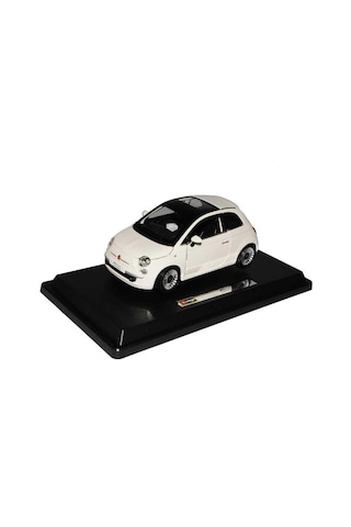 Burago 2007 Fiat 500 1 24 Beyaz Model Araba