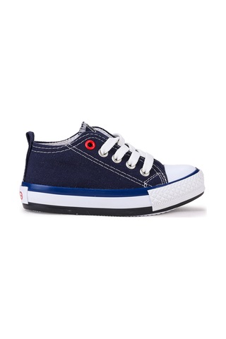 Kiko Kids Tinna Bağcıklı Erkek Bebek Keten Spor Ayakkabı Lacivert