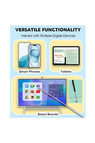 Dokunmatik Tablet Telefon Akıllı Tahta 71,5 Cm Uzayan Teleskopik Çubuk Dokunmatik Uç Sunum Vb Çubuğu Siyah