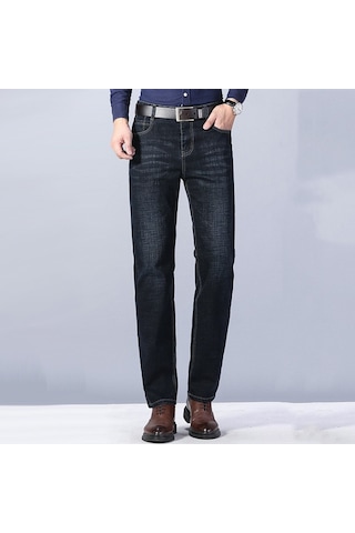 Sones Erkek İş Günlük Giyim Pantolon Streç Bol Düz Paça Pantolon Siyah