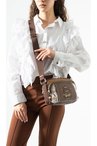 Baginn Retro Amazing Ventis Kadın Postacı Çanta 27 18 Cm Suni Deri Omuz Çantası Çok Cepli Vegan Deri Kahverengi