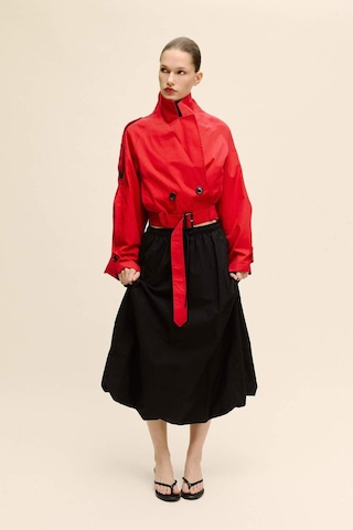 Defacto Cropped Fıt Twill Trençkot G9956ax26sprd332 Kırmızı-rd332