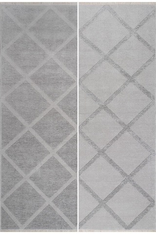 Rodney Vl Yıkanabilir Kaydırmaz Çift Taraf Pamuk Dokuma Beyaz Rix Premium Kalite Kilim A.gümüş