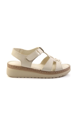 Bambi Bej Leather Kadın Sandalet K05087400603 Bej