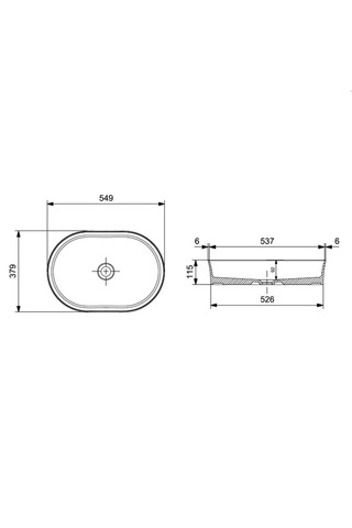 Bocchi Sottile Slim Line Tezgah Üstü Elips Lavabo Parlak Sarı 55 x 38 CM