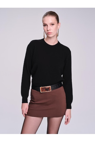 Hatemoğlu Saykı Woman Regular Fit Kaşmir Siyah Kazak
