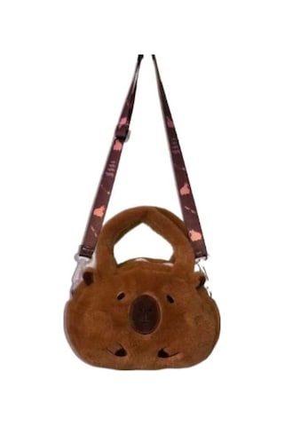 Didadodo Sevimli Ve Çok Yönlü Capibala Peluş Çapraz Askılı Çanta, Yumuşak Kenarlar İle Kahverengi