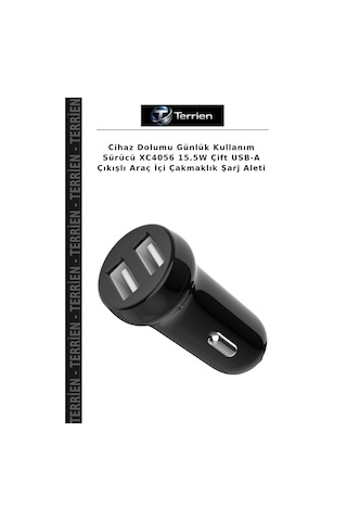 Cihaz Dolumu Günlük Kullanım Sürücü Xc4056 15.5w Çift Usb-a Çıkışlı Araç İçi Çakmaklık Şarj Aleti