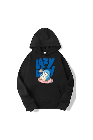 Brz Collection Unisex Oversize Lazy Day Hoodie Siyah