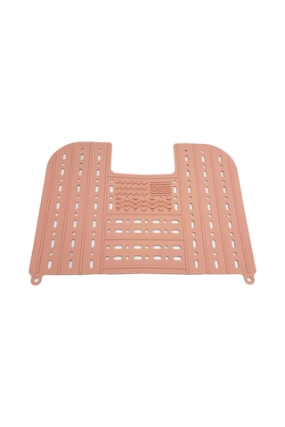 Youtek Katlanabilir Silikon Lavabo Kapağı - Makyaj Fırçası Temizleme Matı Ve Banyo Organizasyonu Açık Pembe