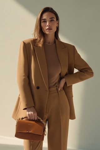 Hanezza Çift Düğmeli Blazer Ceket Plus Size Hardal - 789093682 Hardal