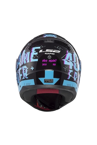 LS2 Rapid Player Siyah - Mavi Kask