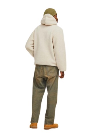 Jack & Jones Erkek Göğüs Baskılı Teddy Sweatshirt 12263011 Bej