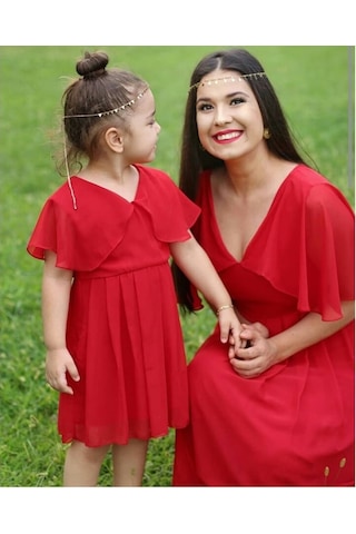 Moda Labio - Melek Anne Kız Elbise Kırmızı