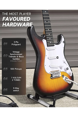Donner Dst-80 St Elektro Gitar Seti Sunburst