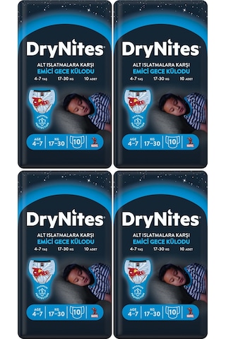 Drynites Emici Gece Külot Bez Erkek 4-7yaş 17-30kg Smal 40adet S 4'lü