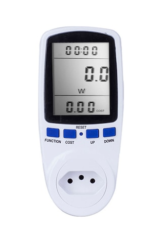 Skycity Br Filtresi 220-250v Enerji Tüketim Ölçer Lcd Ekranlı Watt, Volt, Zaman Ve Maliyet Gösterici Akıllı Prizi