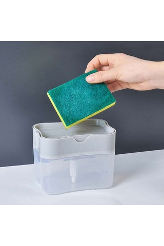 Gri Vıshua Bulaşık Deterjanı Basın Temiz Tencere Fırçası Mutfak Otomatik Dolum Kutusu Temizlik Bezi Yıkama Bulaşıkları Fırça Pot Sabun Sıvı Kutusu