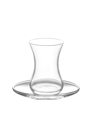 Lav Demet Cam Çay Seti 6 Kişilik 135 ml (6 Çay Bardağı, 6 Çay Tabağı)