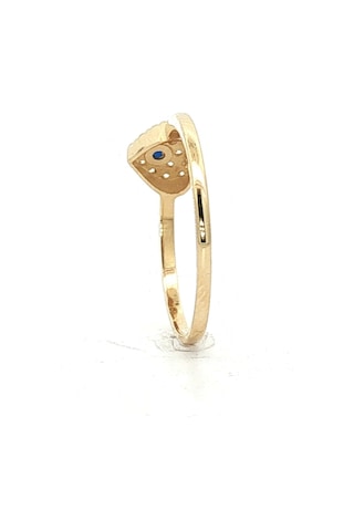 14 Ayar Altın Kalp Nazar Taşlı Yüzük