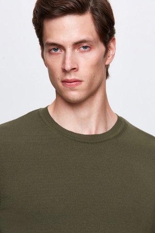 Twn Slim Fit Haki Düz Örgü T-shirt 5ef060638904m H01