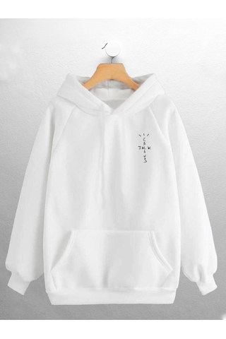 Macklin Unisex Kadın Erkek Cactus Jack Travis Scott Baskılı Sweatshirt Beyaz Mck0682 Beyaz