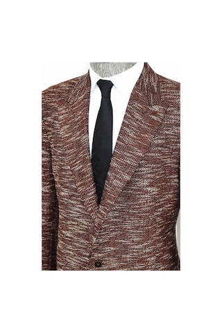 Wessi Desenli Slim Fit Spor Kahverengi Erkek Ceket - Wessi Kahverengi