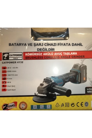 Catpower 4132 Li-ion 20 V Akülü Kömürsüz Avuç Taşlama Makinesi (Akü Hariç) - CAT4132