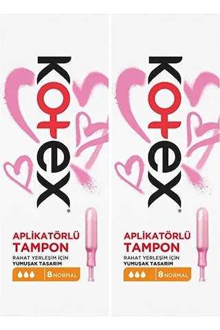 Kotex Aplikatörlü Tampon Normal 16 Lı Set 2pk 8