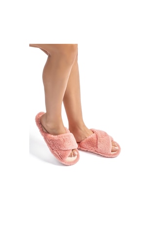 Twigy Çapraz Peluş Kadın Ev Terliği Pembe 36/41 CC0184 Pembe