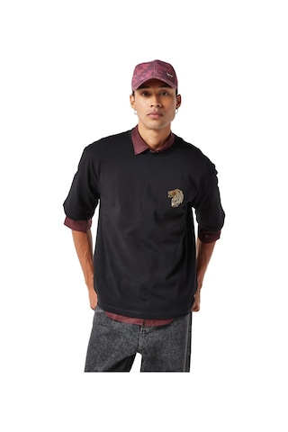 Gsstore Galatasaray Aslan Logolu Erkek Basic T-shirt - E251229-10594 Siyah