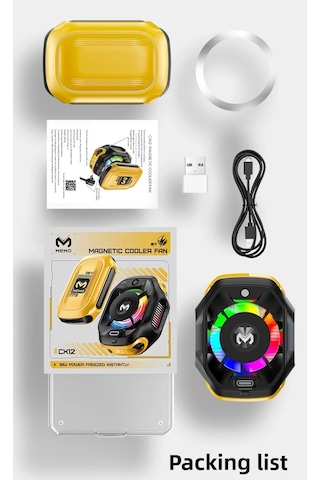 Memo Cx12 Telefon Soğutucu Fan Powerbanklı Radyatörü Magsafe Rgb