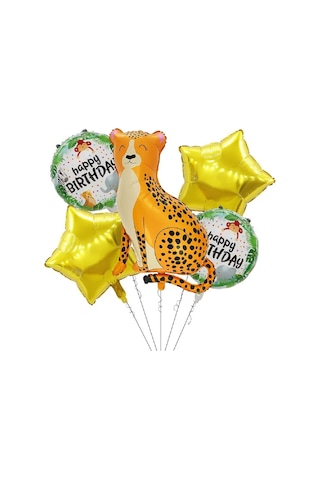 Yüksek Kalite 15 Adet Kaplan Safari Konsept Folyo Balon Seti Kaplan Folyo Balon Doğum Günü Balonu Renkli
