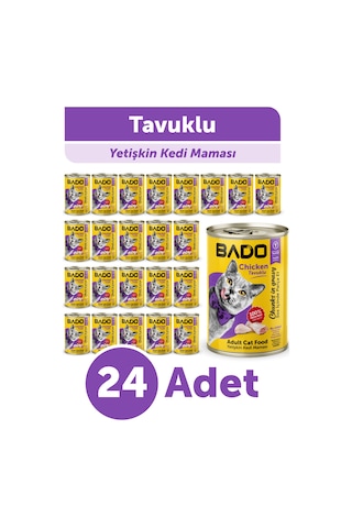 Bado Yetişkin Yaş Kedi Maması Tavuk Etli 400gr 24'lü