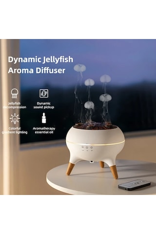 Motion003 Denizanası Şeklinde Aroma Difüzör Nemlendirici V80 Uzaktan Kumandalı 250ml Su Tankı