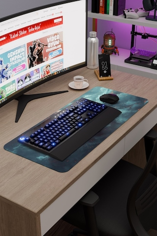 Airplane Uçak Kaymaz Dikişli Kauçuk Oyuncu Mousepad V1 - 70x30 Xl Gaming Mouse Pad Fare Altlığı