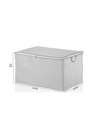 Serstil Maxi Boy Gri Benekli Yastık / Battaniye Hurcu - 70x45x40 Cm Beyaz