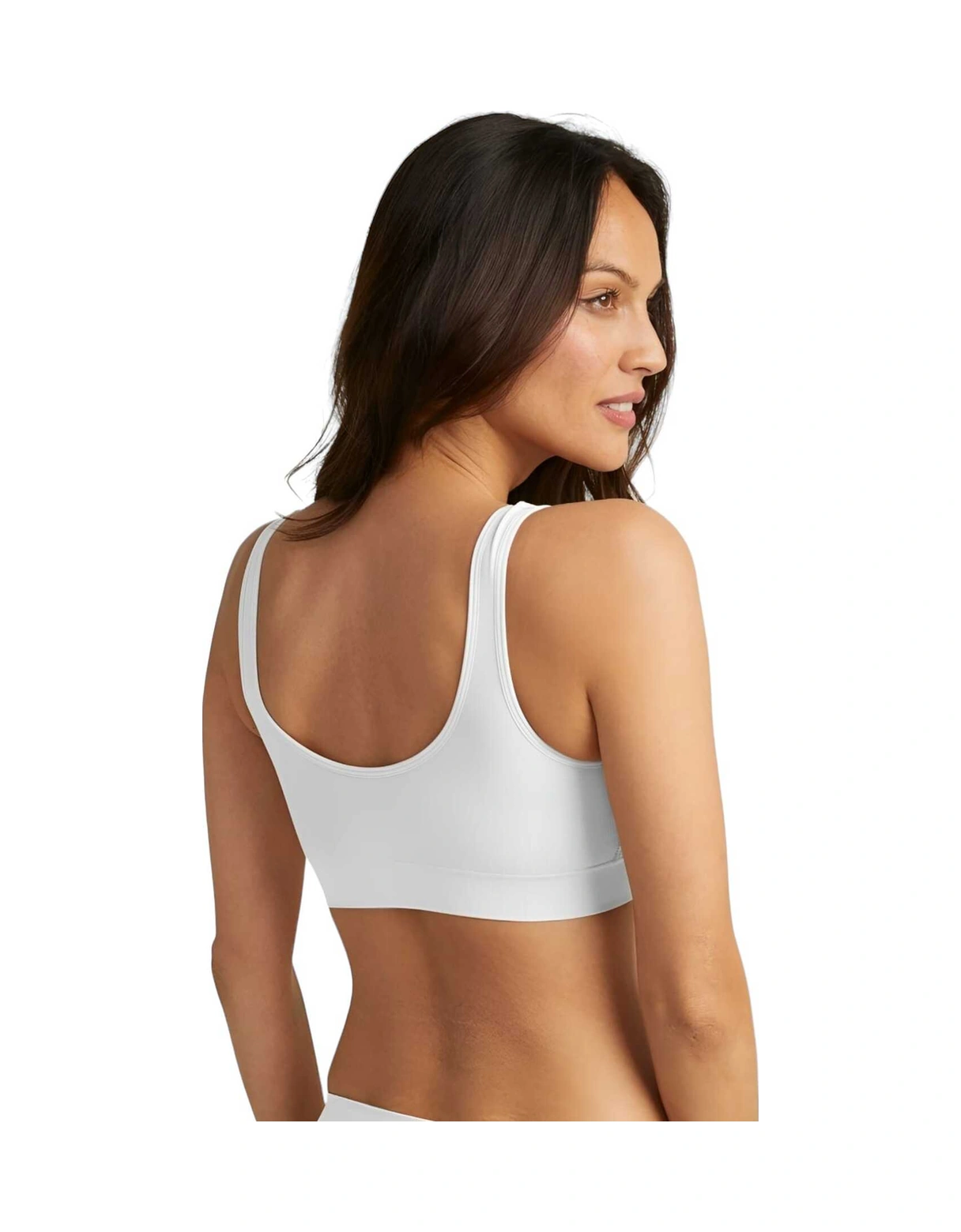 Tezzgelsin Kadın Kalın Askılı Pedli Büstiyer Yarım Atlet Sütyen 3'lü Set Beyaz