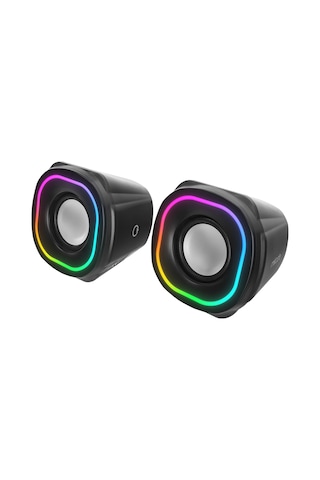 Mikado Md-180 2.0 3w 2 Siyah Rgb Aydınlatmalı Usb + 3.5mm Usb 5v Speaker Hoparlör