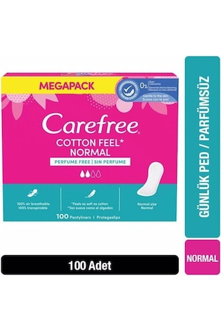 Carefree Cotton Feel Normal Parfümsüz Günlük Ped 100'lü