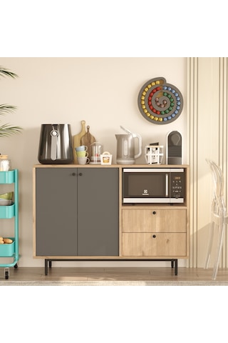 Mocha Kahve Köşesi Çok Amaçlı Dolap Mutfak Dolabı Sepet-antrasit