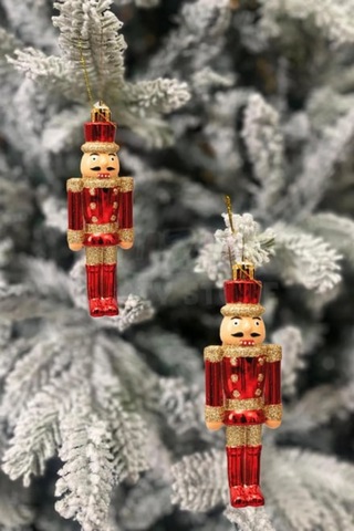 Fındıkkıran Noel Ağacı Süsü Kırmızı Simli Ve Parlak Dekoratif Yılbaşı Figürü Diğer