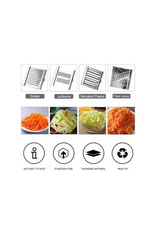 Çok Amaçlı Kesici Paslanmaz Çelik Taşınabilir Manuel Sebze Kesici Gümüş Diğer