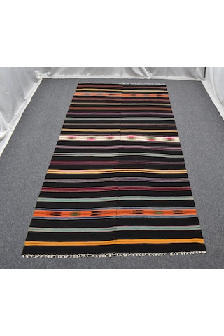 Zehra Abla Halı El Dokuma Balıkesir Benzersiz Otantik Perde Yün Kilim 7076 Çok Renkli