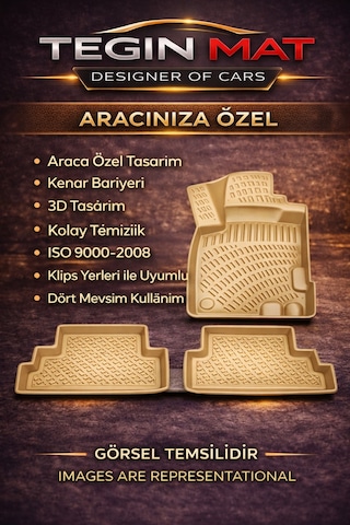 Skoda Octavia 2004-2013 1.0/1.5 Tsı Bej 3d Havuzlu Paspas Bej