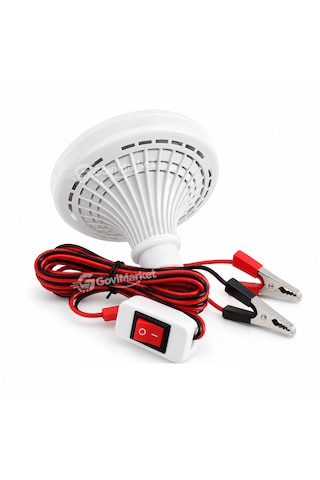 12v Anahtarlı Seyyar Lamba 2 Metre Kablolu Akü Maşalı 24w Beyaz Led Ampul Dc 12 Volt Aküler Için