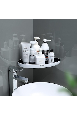 Novahub Siyah Mengnı Köşe Depolama Rafı, Banyo Organizatör, Çok Fonksiyonlu, Ev Boşaltılabilir, Tuvalet Aksesuarları Siyah