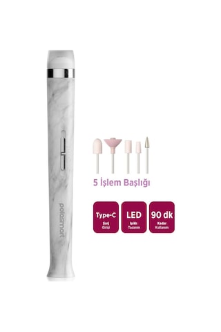 Polosmart Psc101 Şarjlı Led Işıklı 5 Başlıklı 2 Kademeli Manikür Pedikür Seti