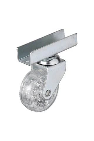 327 - 50x20 Mm Şeffaf Makaralı Uzun U Tablalı Teker 4 Adet Tdrtr